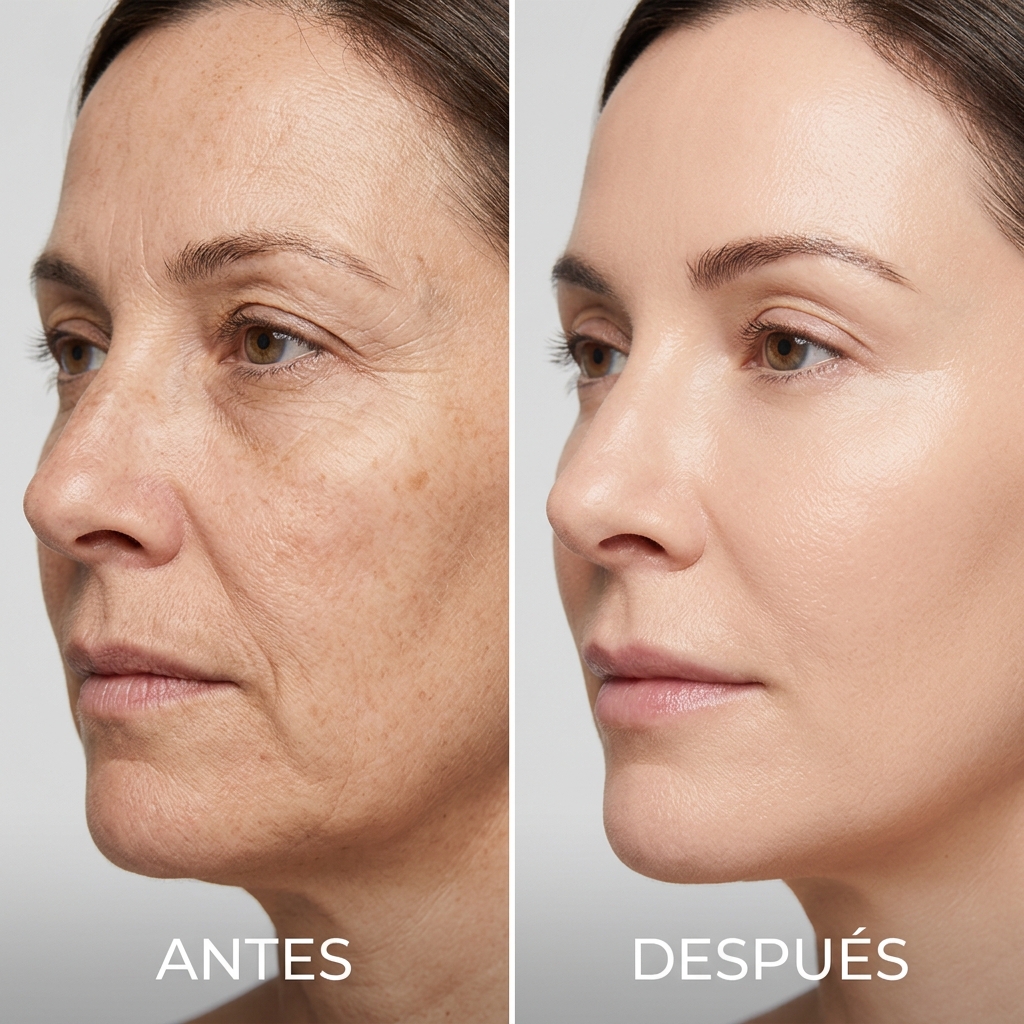 Antes y Después Rejuvenecimiento Facial