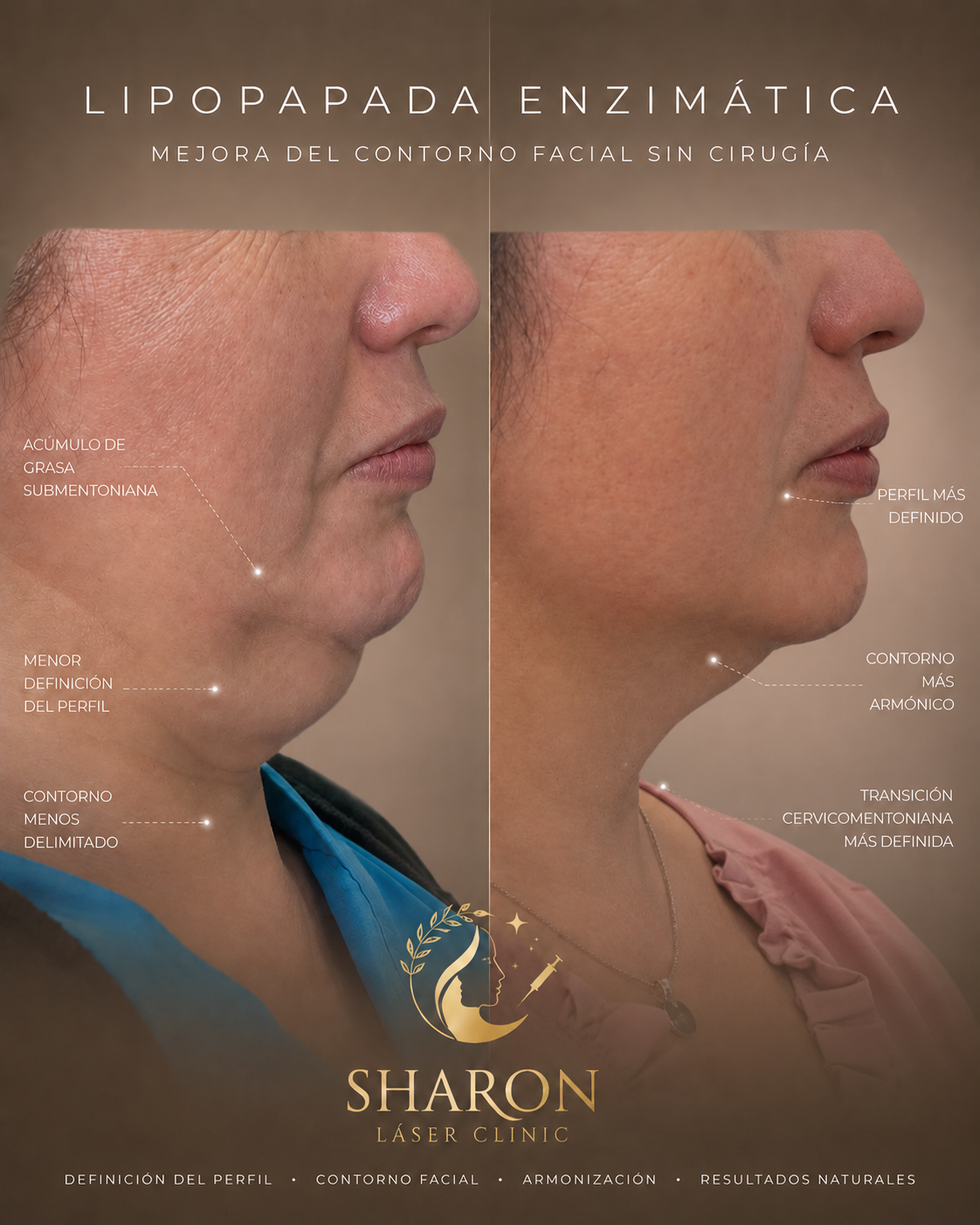 Antes y Después Lipopapada Enzimática